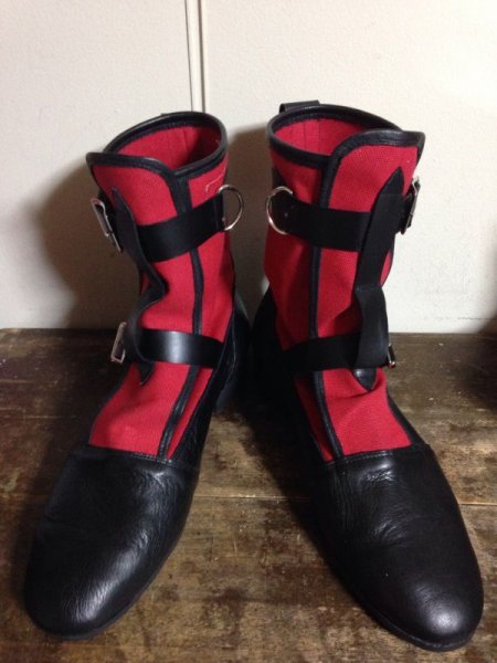 画像1: 8Hole bondage boots Red/Black (1)