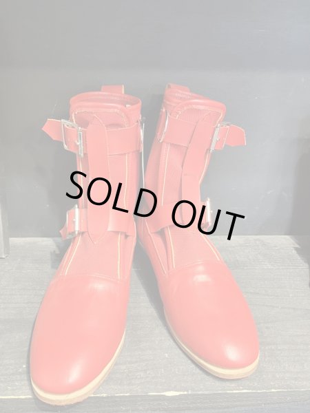 画像1: cotton×leather 8hole bondage boots RED (1)