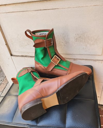 画像1: 8Hole bondage boots green/brown